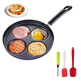 Four-cup egg pan, medical stone non-stick frying pan, Multi Egg Frying Pan, Compatible with all heat sources (3-inch eggs)