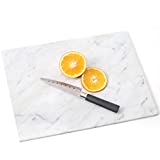HERFECEAL 100% Natural Marble Cutting Pastry Board, Marble Tray Plates for Cheese Rolling Dough, Non-Stick Marble Slab with Non-Slip Rubber Feet for Cake Display, Carrara White 12'x16'