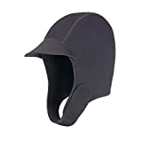 Wetsuit Hood with Wide Brim & Adjustable Chin Strap 2mm Neoprene Thermal Diving Hood Quick Dry Peaked Cap Sun Protection Surfing Snorkeling Cap Swimming Cap, Black, One Size
