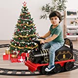 TEMI Ride On Train with Track Electric Ride On Toy w/ Lights & Sounds Storage Seat Train Toy Ride for Kids Birthday Gift Riding Car Train for Children Baby Toddlers Boys & Girls