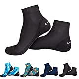 OMGear Water Socks Beach Sand Volleyball Socks Wetsuit Fins Booties Aqua Shoes Anti-Slip Dive Socks Ultra Stretch for Snorkeling Swimming Surfing Scuba Diving Spearfishing Kayaking (Black, M)