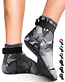 BPS 'Storm Sock' Neoprene Water Socks - for Men and Women/Unisex - Neoprene Socks for Snorkeling, Beach Volleyball, Surfing, Diving, Swim Fins - Low Cut (Grey Camo/Lilac Grey Accent, L)