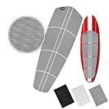 BPS 'Non Slip' 12 Piece Surf SUP Board Deck Traction Pad - 3M Adhesives Diamond Tread for Paddleboard (Black Grey White) (Cool Grey)