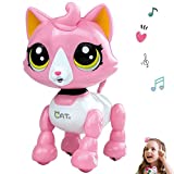 amdohai Robot Cat Interactive Catty Toy Electronic Music Pet for Age 3 4 5 6 7 8 Year Old Girls Gift Idea(Pink)