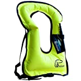 Rrtizan Snorkel Vest, Adults Portable Inflatable Swim Vest Jackets for Snorkeling Swimming Diving Safety(Green)