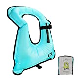 WACOOL Inflatable Snorkel Diving Swimming Scuba Vest Jacket for Adult Youth Kids (Adult, Sky Blue)