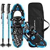 COMMOUDS Lightweight Snow Shoes for Men Women Youth Boys Girls, Fully Adjustable Bindings, 21/25/30 Inches Aluminum Alloy Terrain Snowshoes with Trekking Poles and Carrying Bag