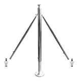 Water Ski Pylon For Outboard Boat, Adjustable Pole Height Rope Tow Point 34' - 56', Telescopic Arms 33' - 57', 2' Stainless Main Pylon, 6' Universal Base for Pontoon, Bass, Bowriders, Fishing, Ski