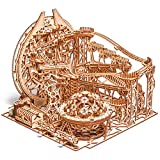 Wood Trick Wooden Marble Run 3D Wooden Puzzles for Adults and Kids to Build - 15x14 in - Electric Driven - Roller Coaster Wooden Model Kits for Adults and Teens to Build