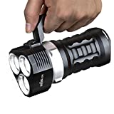 Sofirn 6000 Lumen LED Diving Flashlight, Super Bright 100m Underwater and Powerful Waterproof Torch with Magnetic Control Switch, 4 Light Modes and 4×Batteries. (SD01)