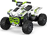 Power Wheels Trail Racer ATV, White, Battery-Powered Ride-On Vehicle for Preschool Kids Ages 3 to 8 Years