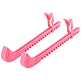 Cosmos 2 Pieces Ice Skate Guards Hockey Shoe Blade Covers Hockey Skates Blade Guards Ice Skating Protector Ice Hockey Equipment with Adjustable Buckle for Kids Adults Figure Skates (Pink)