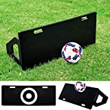 PROLEE Soccer Rebounder Board 40'X16' Foldable Soccer Wall with 2 Angles Rebound Board for Passing & Shooting Practice, Blue/Black (Black)