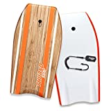 THURSO SURF – Quill 42-inch Bodyboard, Boogie Board with Lightweight Durable EPS Core, IXPE Deck, HDPE Slick Bottom, Stainless Steel Double-Swivel Coiled Leash, FRP Stringer, & Plastic Mesh, Tangerine