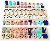 BEKILOLE Wooden Number Puzzle for Toddler Activities - Montessori Toys for Toddlers Shape Sorting Counting Game for Age 3 4 5 Year olds Kids - Preschool Math Learning Toys for Toddlers 1-3