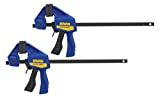 IRWIN QUICK-GRIP Bar Clamp, One-Handed, Micro, 4-1/4-Inch, 2-Pack (1964747) Blue
