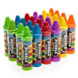24 Crayon Bubble Bottles in Assorted Colors - Great for Kids of All Ages - Non-Toxic Materials - Clever No-Mess Design Prevents Spills- Awesome Party Favors, Pinata Fillers, and Stocking Stuffers