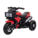 Aosom 6V Kids Motorcycle Dirt Bike Electric Battery-Powered Ride-On Toy Off-Road Street Bike w/ Music Horn Headlights Motorbike for Girls Boy Red