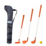 KONDAY Kids Golf Clubs Set Children Golf Set Yard Sports Tools Three Clubs with Carry Bag and Soft Balls (Orange)