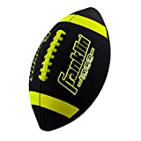 Franklin Sports Junior Size Football - Grip-Rite Youth Footballs - Extra Grip Synthetic Leather Perfect for Kids - Black/Optic, 1 Inflated Football