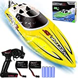 YEZI Remote Control Boat for Pools & Lakes,Udi001 Venom Fast RC Boat for Kids & Adults,Self Righting Remote Controlled Boat W/Extra Battery (Yellow)