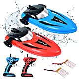 Kidfavor RC Boat for Pool for Kids Adult Mini Remote Control Boats 2 Pack Radio Controlled Boats Watercraft Outdoor Lake Water Play Toy for Boy Girl Age 4-12,4 Channel,60Mins,2.4Ghz, 2022Version