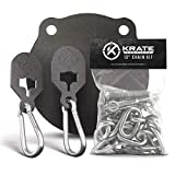 KRATE Tactical Essential Range Kit – 8' AR500 Steel 3/8' Thick Gong Target, T-Post Target Stand Brackets (1 Pair) 13' Chain Kit – T-Post Mounting System – Easy Assembly – Precision Shooting Practice
