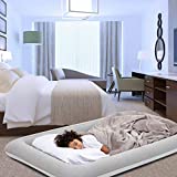 Hugbino Inflatable Toddler Travel Bed - Kids Air Mattress w Electric Pump - Portable Blow Up Bed for Children, Lightweight and Sturdy - Floor Beds Mattresses for Youth, Durable Traveling Accessories