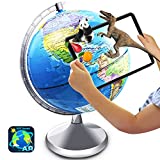 Illuminated World Globe for Kids Learning, 8 Inch Diameter Augmented Reality Interactive AR App Based World Globe for Kids Educational Toys Gift