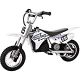 Razor MX400 Dirt Rocket Kids Ride On 24V Electric Toy Motocross Motorcycle Dirt Bike, Speeds up to 14 MPH, White