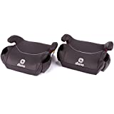 Diono Solana, No Latch, Pack of 2 Backless Booster Car Seats, Lightweight, Machine Washable Covers, Cup Holders, Charcoal Gray