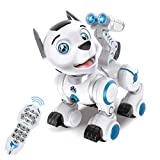 Fisca Remote Control Robotic Dog RC Interactive Intelligent Walking Dancing Programmable Robot Puppy Toy Electronic Pets with Light and Sound for Kids Boys Girls Age 6, 7, 8, 9, 10 and Up Years Old