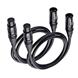 Cable Matters 2-Pack Premium XLR to XLR Microphone Cable 3 Feet, Oxygen-Free Copper (OFC) XLR Male to Female Cord/XLR Cables/Mic Cable