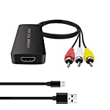 HDMI to RCA Converter Dingsun HDMI to AV Adapter HDMI to Older TV Adapter Compatible for Apple TV, Xiaomi Mi Box, Android TV Box, Roku, Fire Stick, DVD, Blu-ray Player ect. Supports PAL/NTSC