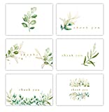 Gooji 4x6 Golden Greenery Thank You Cards (Bulk 36-Pack) Gold Foil, Matching Peel-and-Seal White Envelopes | Assorted Set, Watercolor, Colorful Graphics | Birthday Party, Baby Shower, Weddings