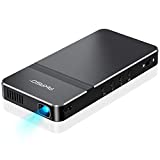 AKASO Mini Projector, Pocket-Sized DLP Portable Projector, 50 ANSI Lumens Video Projector, Support 1080P HDMI Input Built-in Rechargeable Battery Stereo Speakers and Remote Control Movie Projector