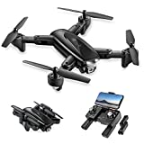 UranHub Drone with Camera 2K UHD for Adults, GPS Foldable FPV RC Quadcopte for Beginners with 2 Batteries, Auto Return, Follow Me, Gesture Control, Point of Interest, Waypoints, Black