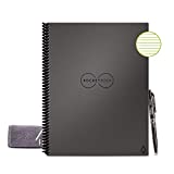 Rocketbook Smart Reusable Notebook - Lined Eco-Friendly Notebook with 1 Pilot Frixion Pen & 1 Microfiber Cloth Included - Deep Space Gray Cover, Letter Size (8.5' x 11')