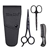 BlueZOO Beard Mustache Scissors and Comb Set Kit for Men Care - (3 Pieces Kit)