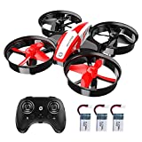 Holy Stone Mini Drone for Kids Beginners, Throw to go Indoor RC Nano Quadcopter Plane with Altitude Hold, 3D Flips, Headless Mode and 3 Batteries Toys for Boys Girls, Upgraded HS210 Red