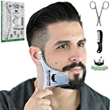 Beardclass Beard Shaping Tool - 8 in 1 Comb Multi-liner Beard Shaper Template Comb Kit Transparent - Works with any Beard Razor Electric Trimmers or Clippers (Clear)