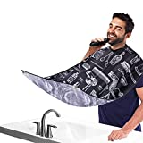 Beard Bib Beard Apron, Beard Trimming Catcher Bib for Men Shaving and Hair Clippings, Waterproof Non-Stick Hair Catcher Grooming Cloth with 2 Suction Cups