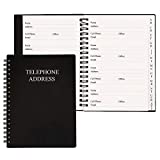 Telephone Address & Birthday Book with Tabs, Address Log Book for Contacts, with Phone Numbers, Addresses, Birthday & Password. Alphabetical A-Z Organizer, Black, 5x7 inch