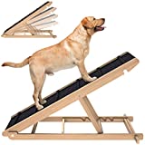 Adjustable Dog Ramp for All Dogs and Cats - Folding Portable Pet Ramp for Couch or Bed with Non Slip Paw Traction Mat, 40”Long and Height Adjustable from 10”to 24” - Up to 250 Lbs