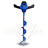 Landworks Ice Auger Power Head w/Steel 8'x39' Bit Heavy Duty Eco-Friendly Electric Cordless Lithium-Ion Battery & Charger for Ice Burrowing/Drilling & Ice Fishing (Ice Auger 8' Set)