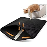 Conlun Cat Litter Mat Cat Litter Trapping Mat, Honeycomb Double Layer Design, Urine and Water Proof Material, Scatter Control, Less Waste，Easier to Clean,Washable