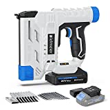 Bielmeier 20V Cordless Brad Nailer, 18 Gauge 2 in 1 Nail Gun Battery Powered, 2.0Ah Electric Staple Gun for Upholstery and Carpentry, Include Battery, Charger, Staples, and Nails