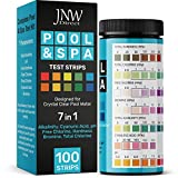 Pool and Spa Test Strips - Quick and Accurate Pool Test Strips - 7-1 Pool Test Kit - 100 Bromine, pH, Hardness and Chlorine Test Strips - with Ebook and App - 100 Water Test Strips - JNW Direct