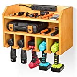 Sunix Cordless Drill Charging Station Power Tool Organizer Wall Mount Tool Storage Holder Power Screwdriver Rack for Garage, Workshop, Home (Surge Protector not Included)