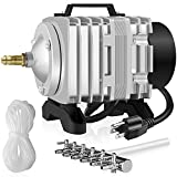Simple Deluxe LGPUMPAIR38 602 GPH 18W 38L/min 6 Adjustable Flow Outlets with Airline Tubing 25 Feet for Aquarium, Pond, Hydroponics Systems Air Pump, Silver